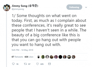 Tweet from Jimmy Song