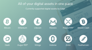 Cryptocurrencies available on Edge include: #BTC #ETH #LTC #XMR #XRP #BCH #DASH #REP #WINGS #FTC #IND #XZC